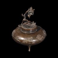 A Japanese Patinated Bronze 'Dragon' Censer, 19th/20th Century