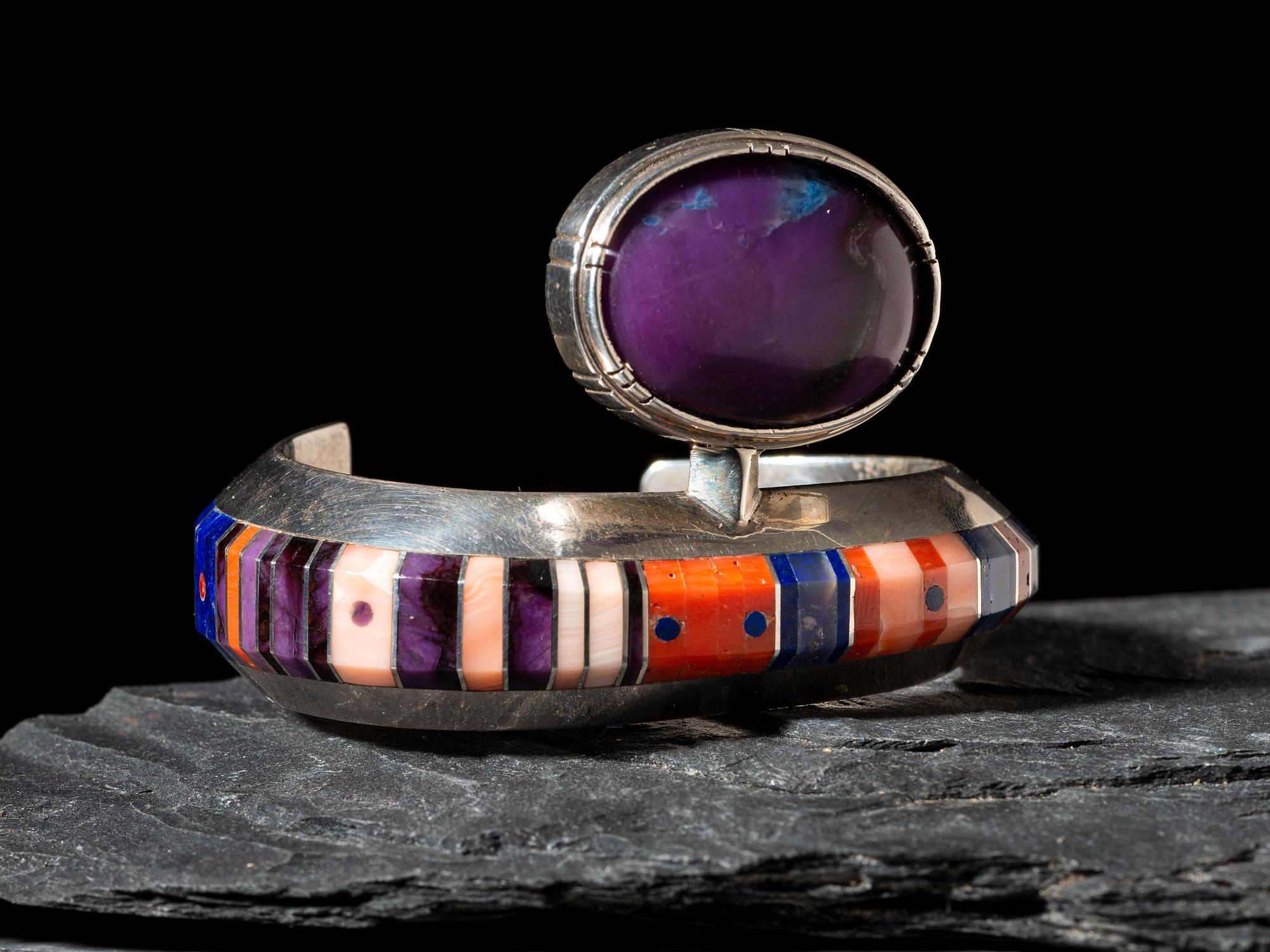 Sterling Silver and Mosaic Inlay Cuff Bracelet