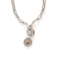 SLANE, STERLING SILVER TOGGLE CHAIN NECKLACE WITH DIAMOND INSECT PENDANT