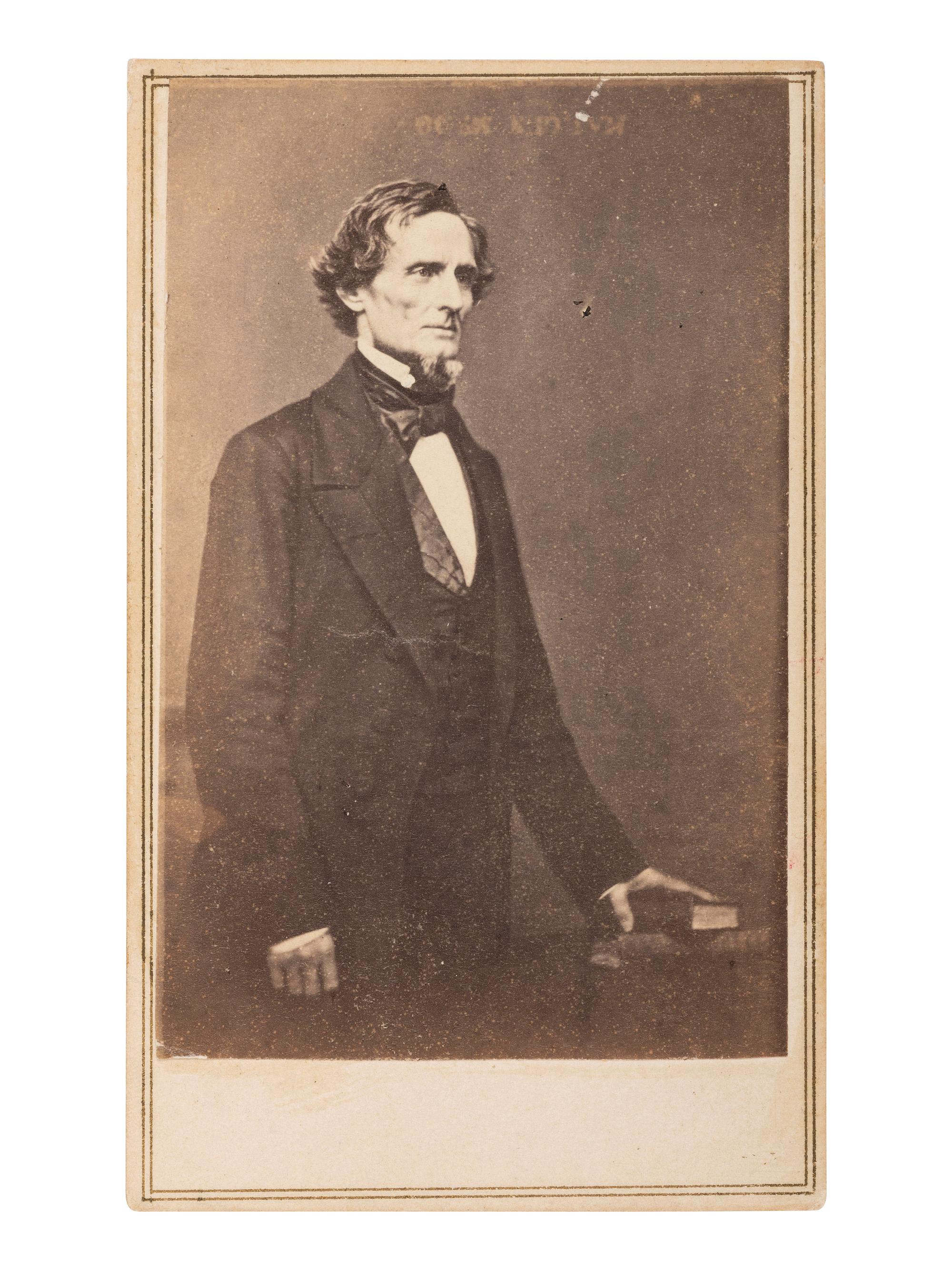 [DAVIS, Jefferson (1808-1889)]. 3 CDVs of Jefferson DAVIS, Varina DAVIS, and Alexander H. Stephens.