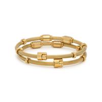 PAIR OF YELLOW GOLD AND DIAMOND BANGLE BRACELETS