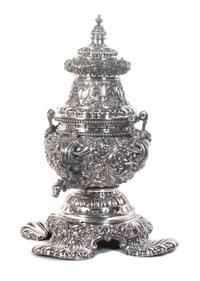 An Italian Silver Hot Water Kettle Height 25 1/2 inches. — 20TH CENTURY