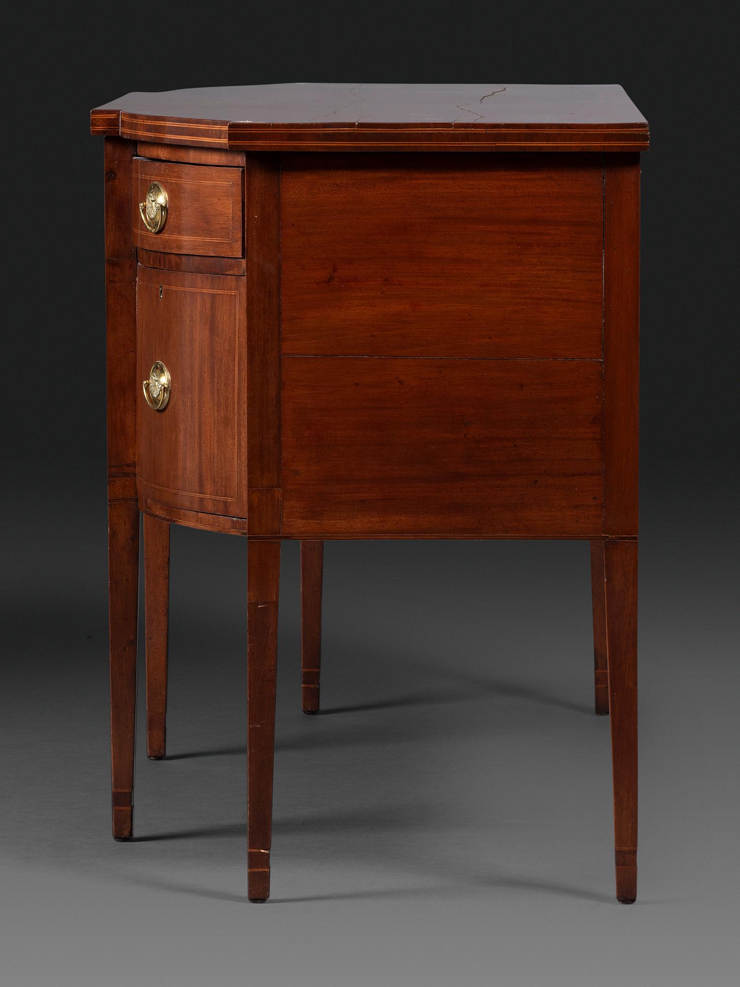 A Federal Inlaid and Figured Mahogany Sideboard