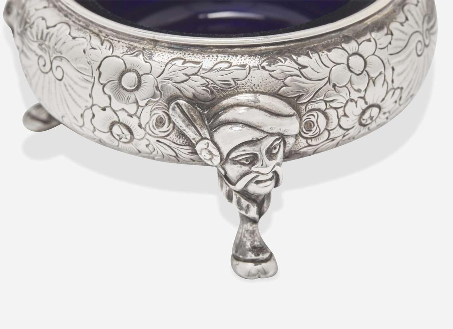 A set of four Victorian sterling silver salt cellars, John Evans II, London, 1845