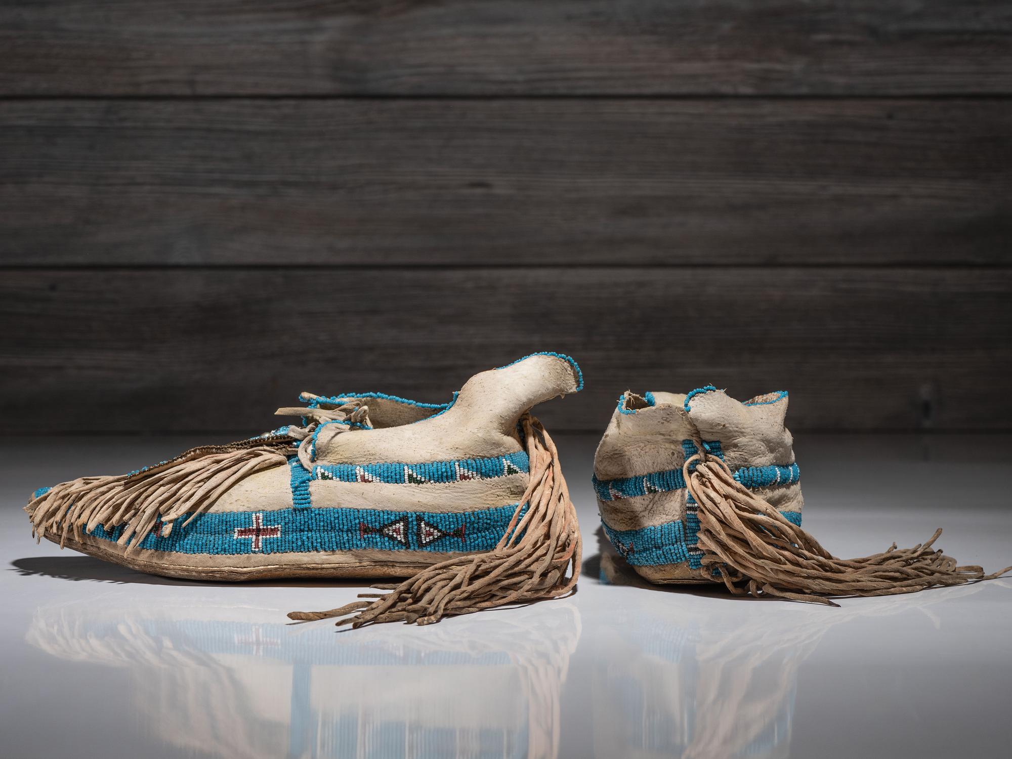 Arapaho Beaded Hide Moccasins