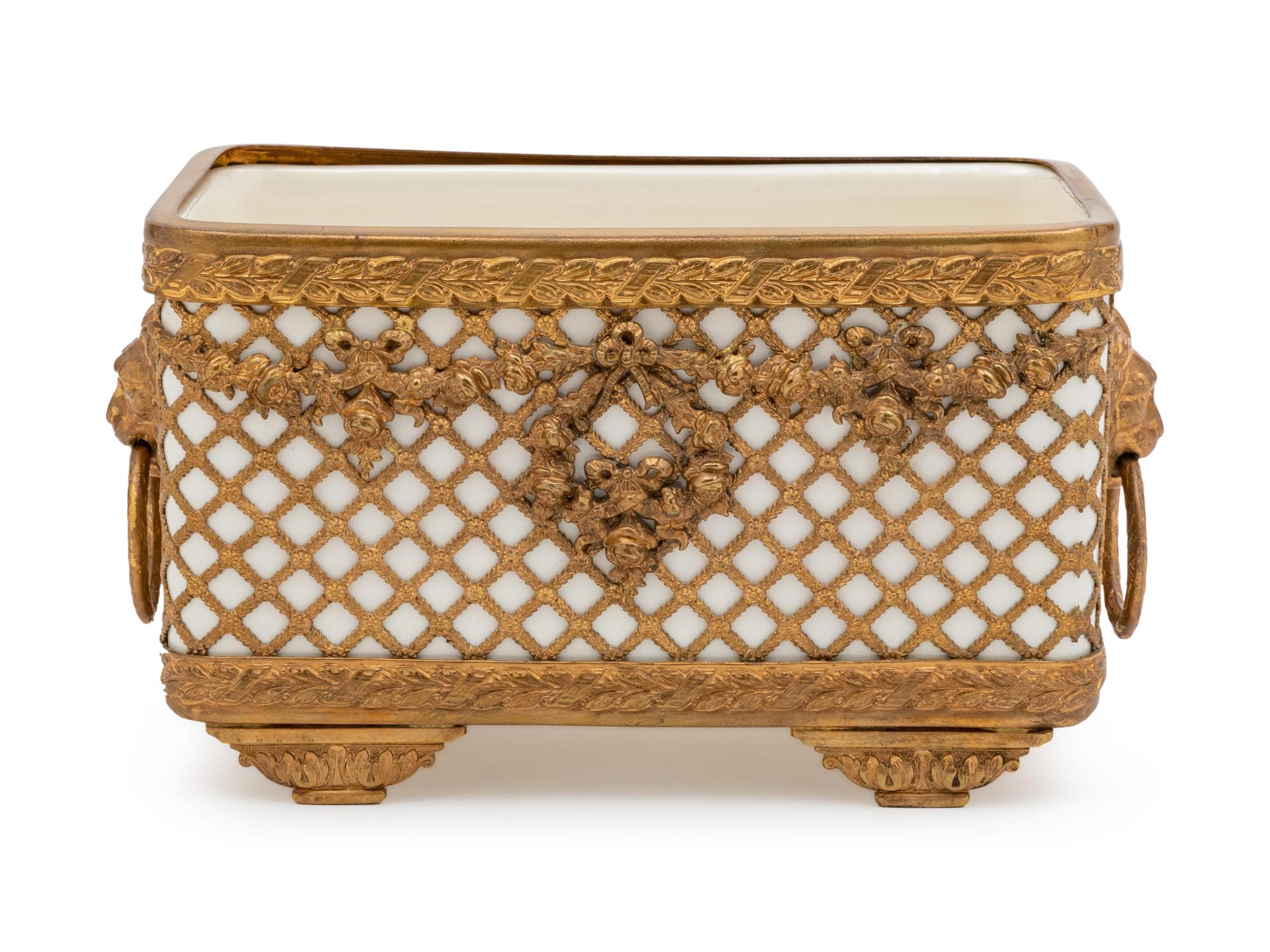 A French Gilt Metal Mounted Porcelain Box