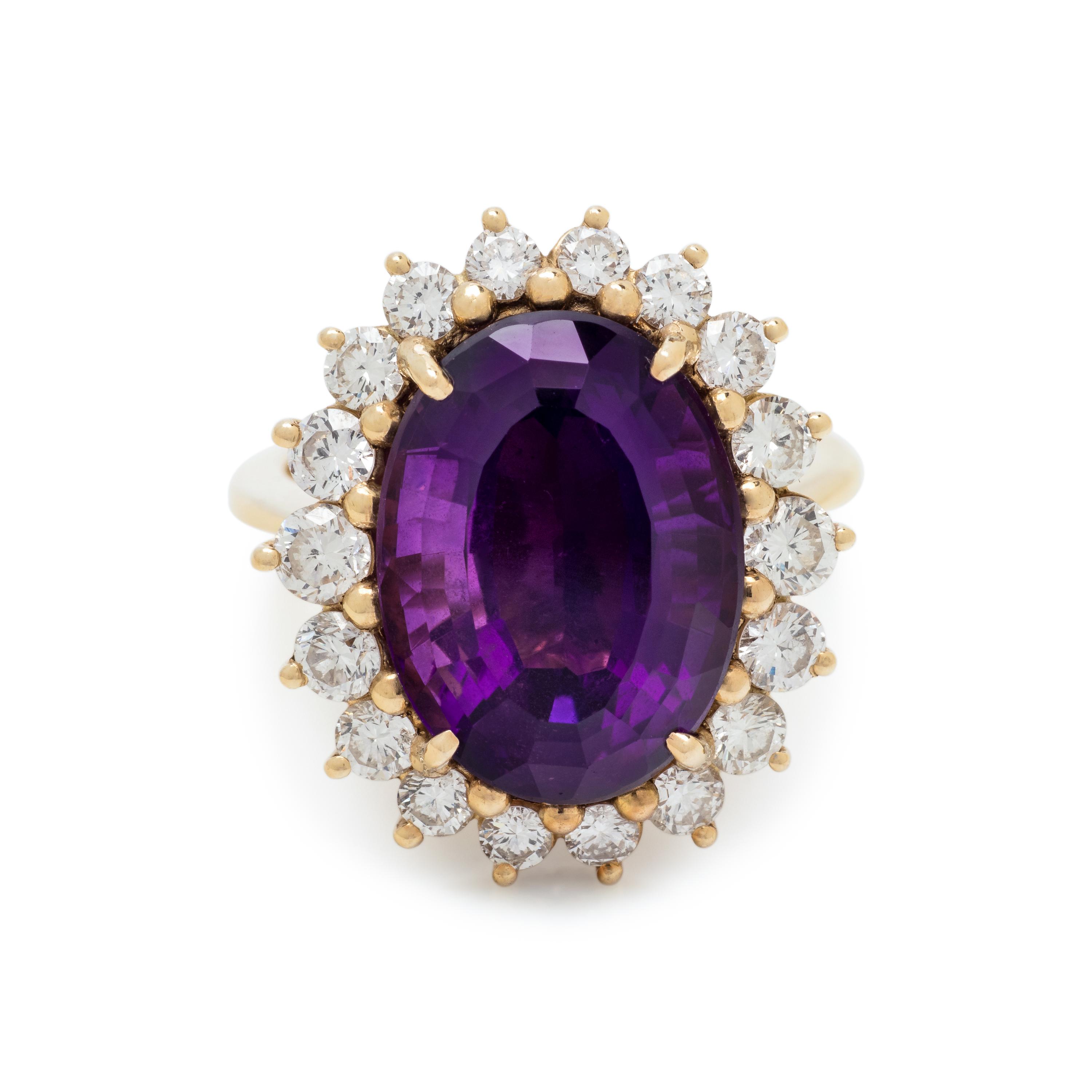 AMETHYST AND DIAMOND RING