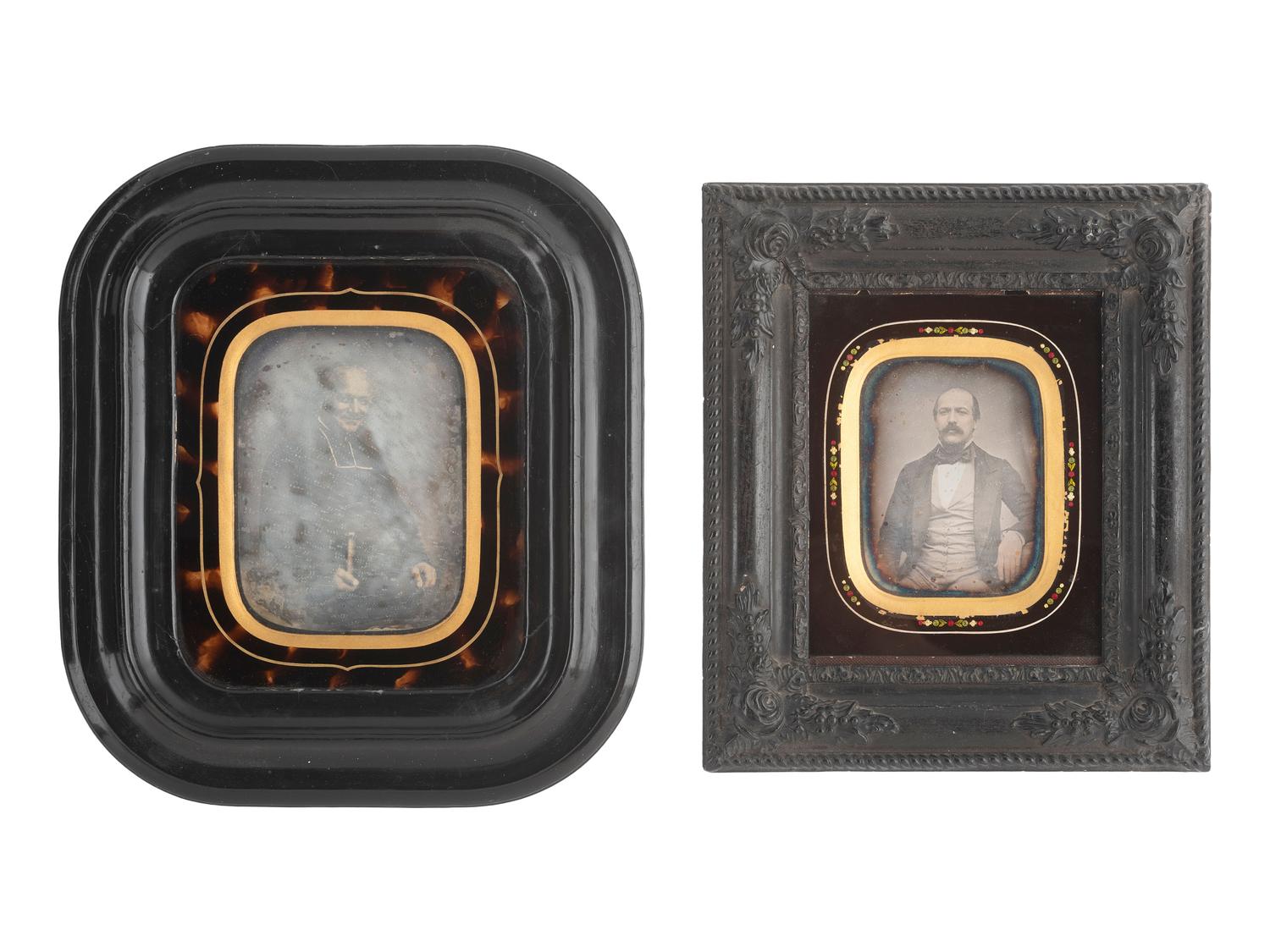 [EARLY PHOTOGRAPHY]. 10 daguerreotype portraits of men and women housed in assorted frames.