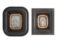 [EARLY PHOTOGRAPHY]. 10 daguerreotype portraits of men and women housed in assorted frames.