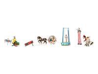 Six Tin Clown and Circus Toys