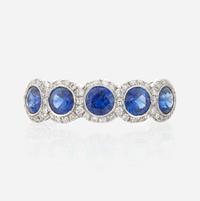 A sapphire, diamond, and platinum ring, JB Star