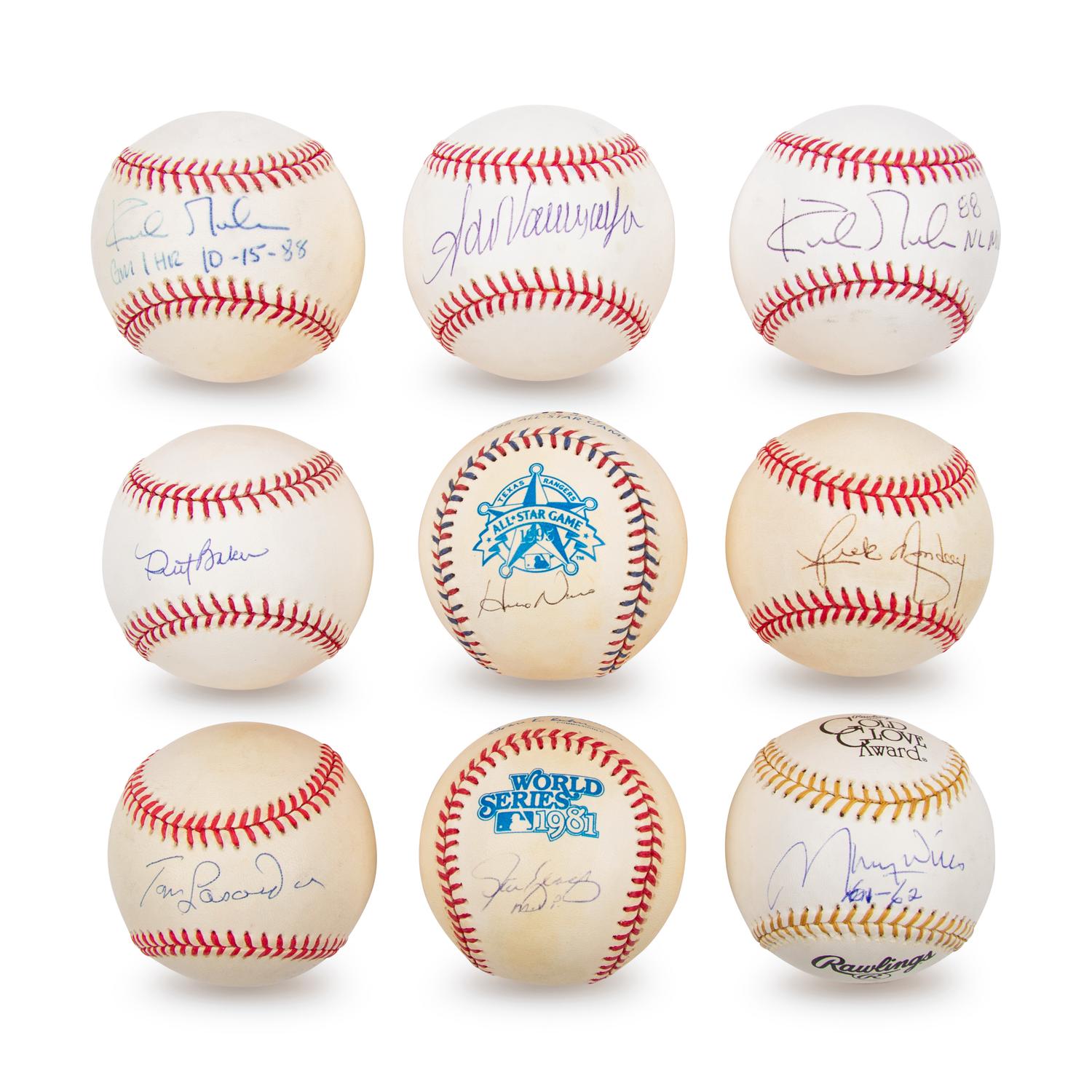 A Collection of Los Angeles Dodgers Signed Autograph Baseballs