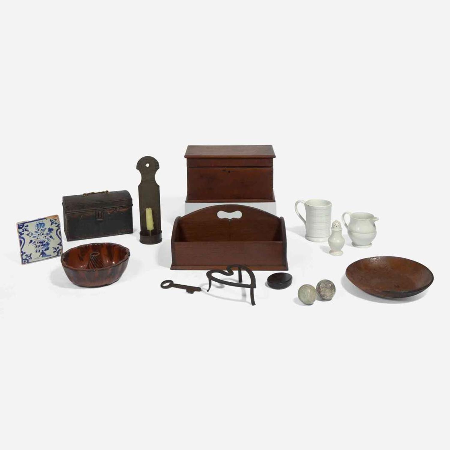 An assorted collection of fifteen household and decorative tablewares 18th / 19th century