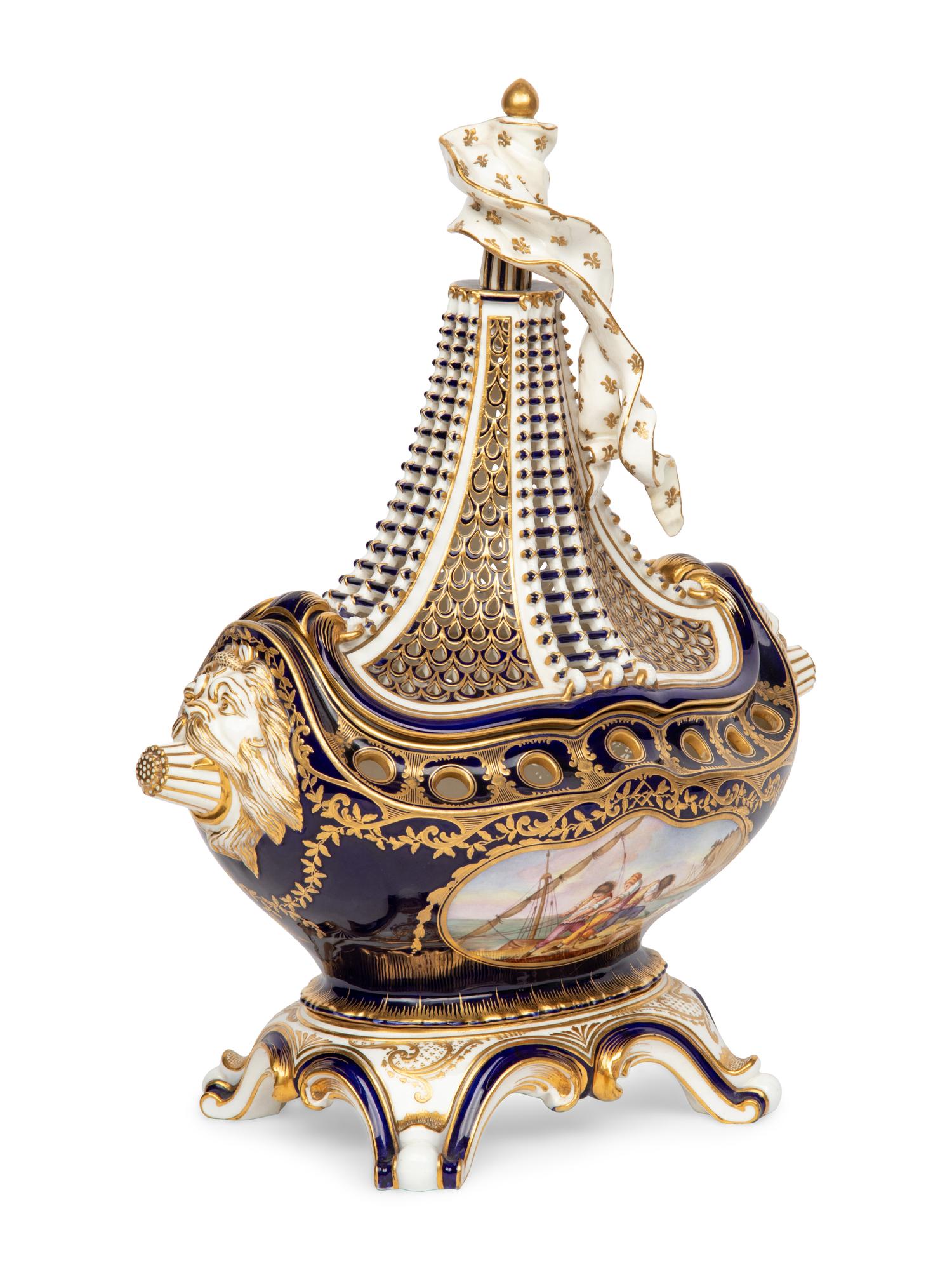 A Sèvres Style Porcelain Potpourri Urn