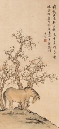 Attributed to Pu Ru, (1896-1963), Horse underneath Tree