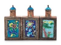 Seven Chinese Cloisonné Enameled Snuff Bottles