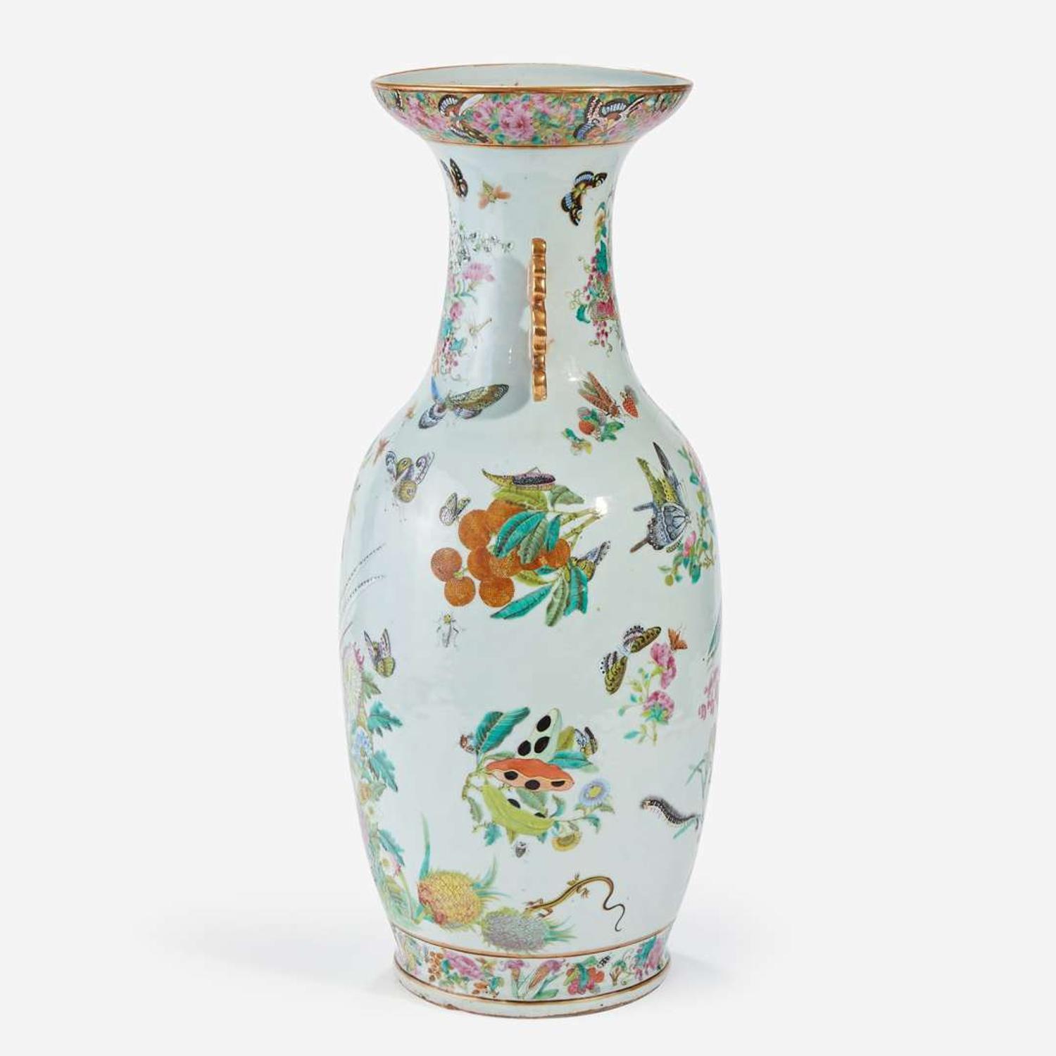 A Chinese Export Porcelain Famille Rose Vase mid 19th century