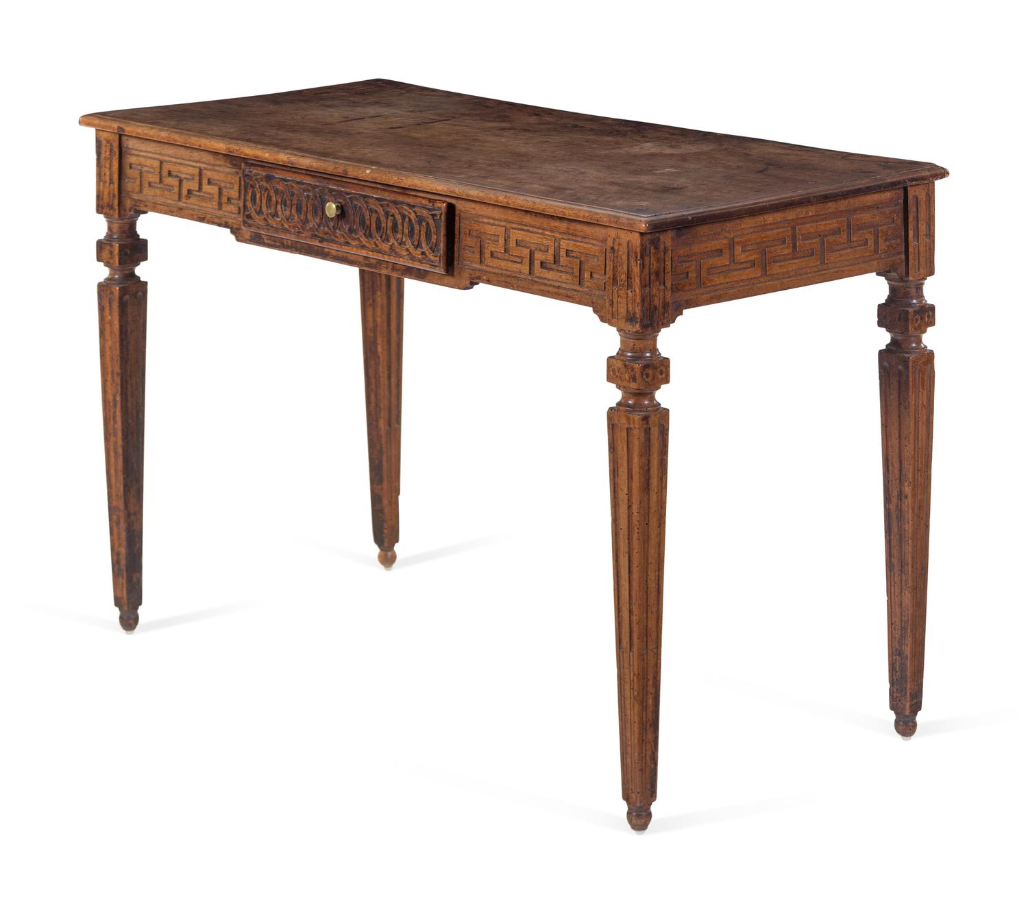 An Italian Carved Walnut Writing Desk