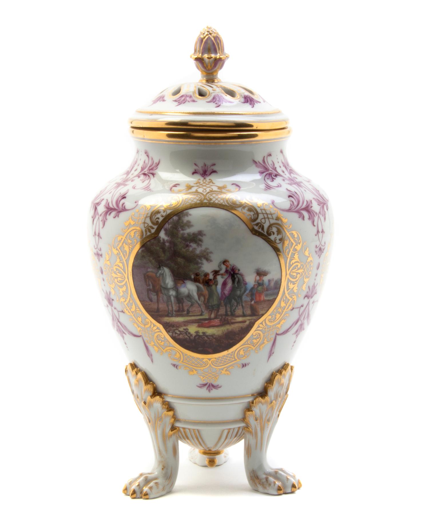 A Meissen Porcelain Potpourri, Height 8 inches.