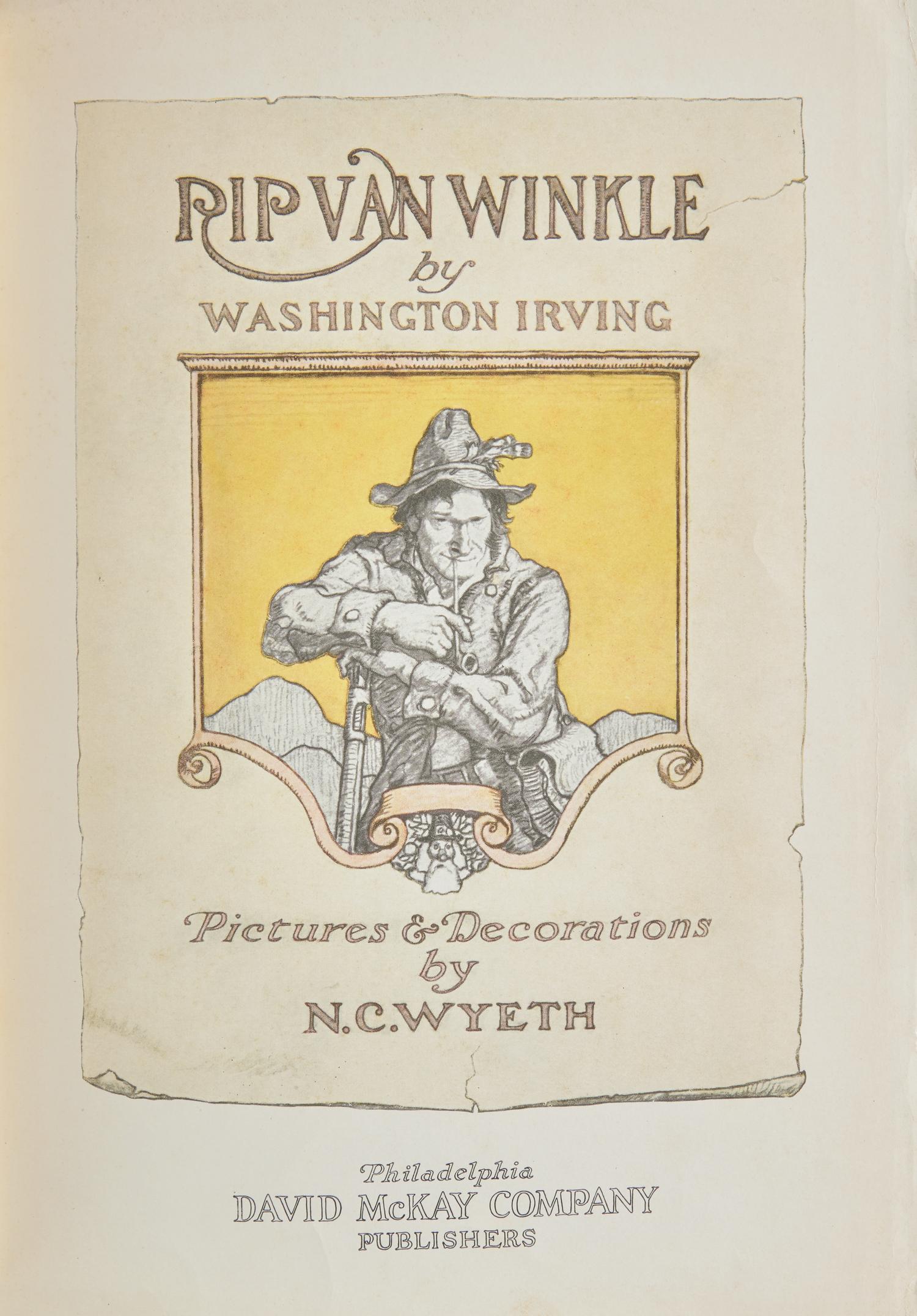 [Children's & Illustrated] (Wyeth, N.C.) Irving, Washington. Rip Van Winkle . Signed by N.C. and Andrew Wyeth