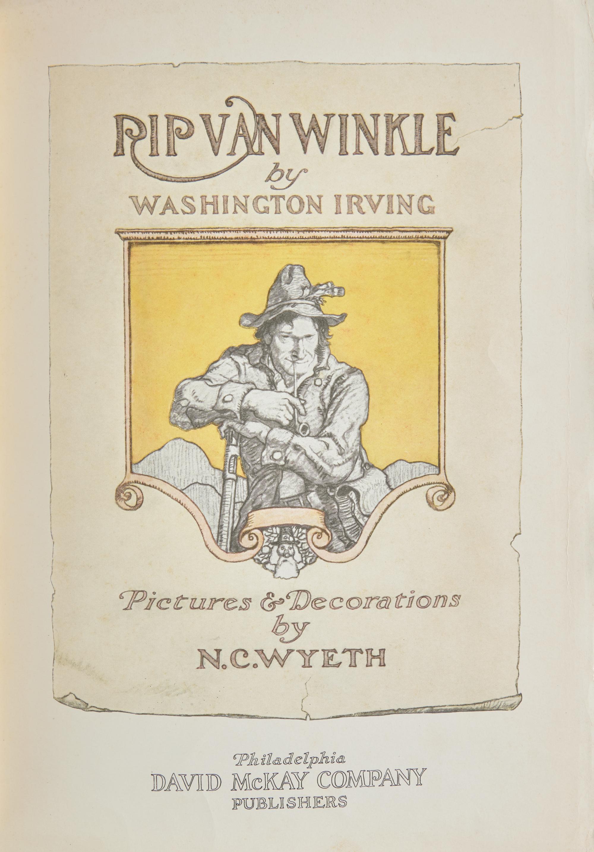 [Children's & Illustrated] (Wyeth, N.C.) Irving, Washington. Rip Van Winkle . Signed by N.C. and Andrew Wyeth