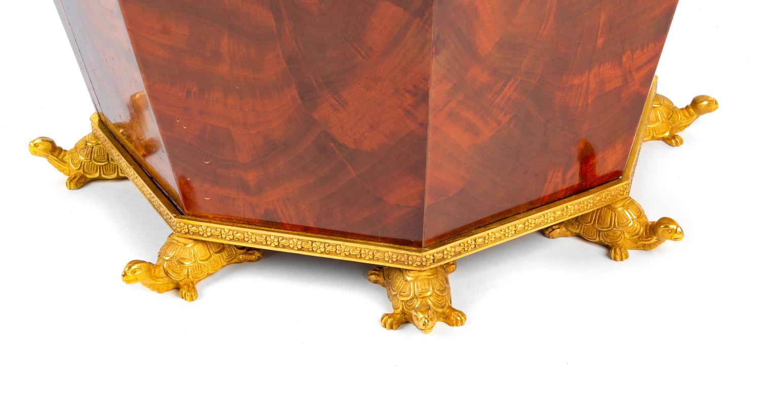 An Empire Style Gilt Bronze Mounted Mahogany Jardiniere Height 13 x width 19 3/4 inches. — 19TH CENTURY