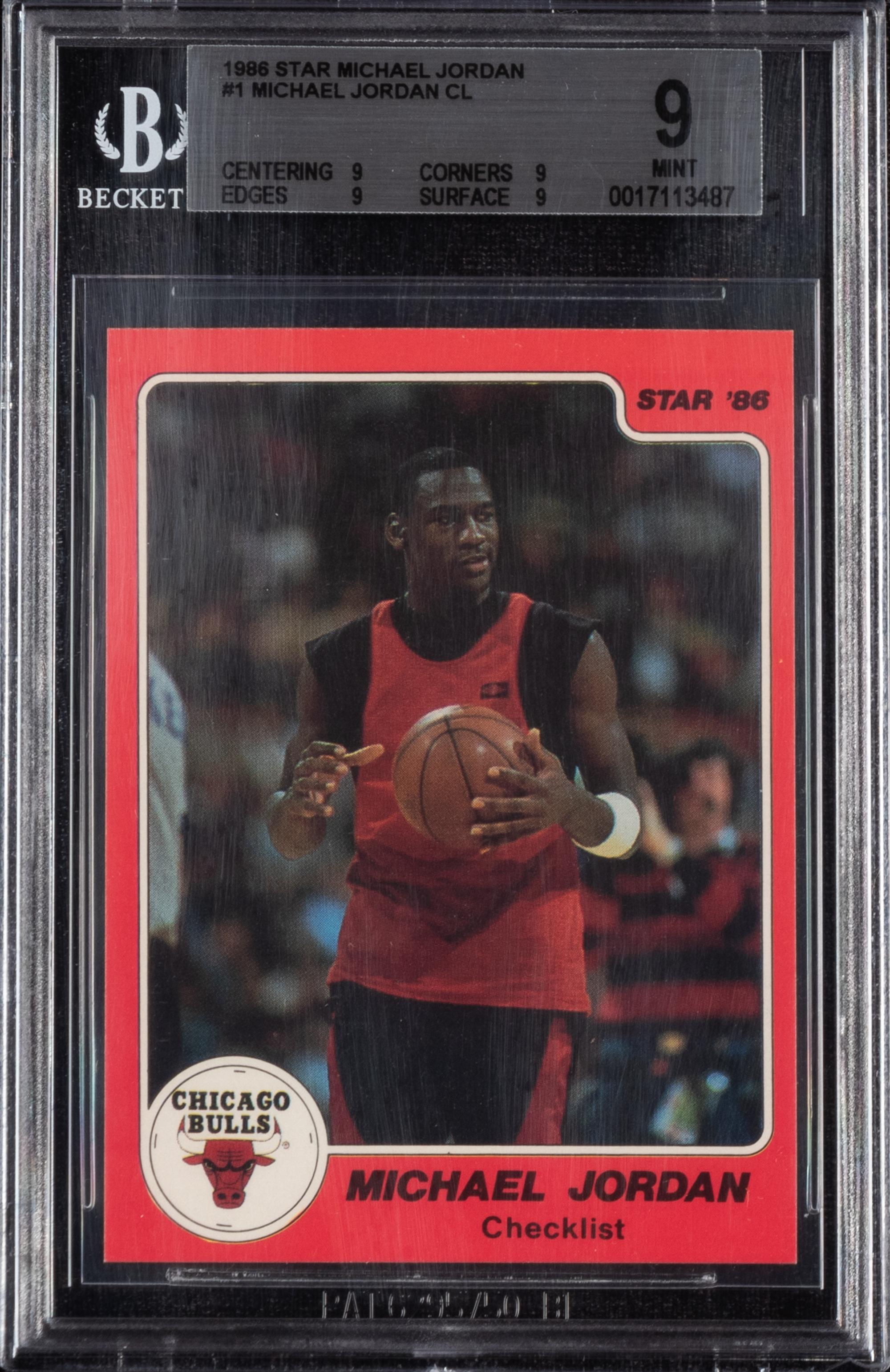 A 1986 Michael Jordan Star Set Checklist Card No. 1 (BGS 9 MINT)