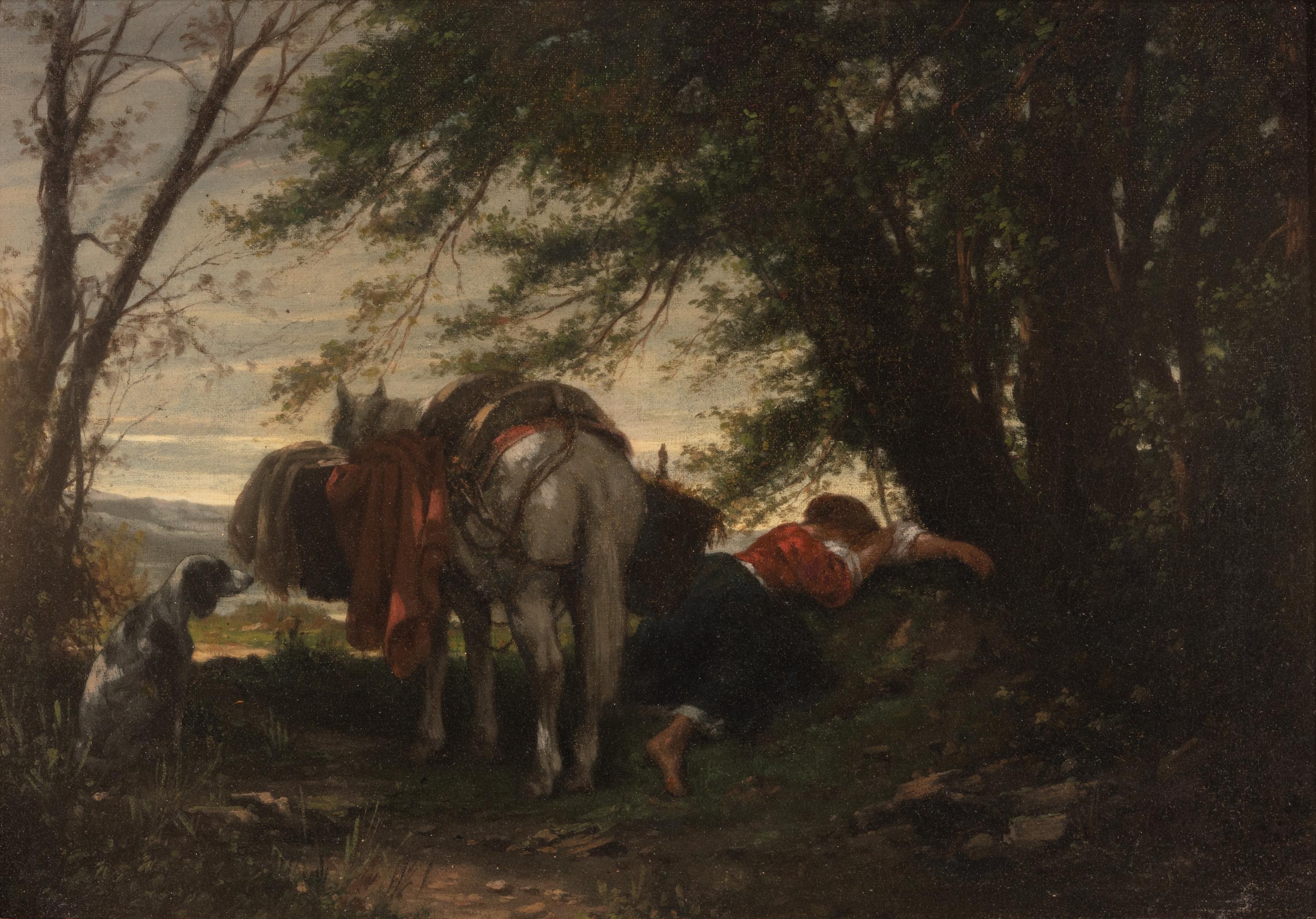Léon Légat (French, b. 1829) — La Sieste en Forêt