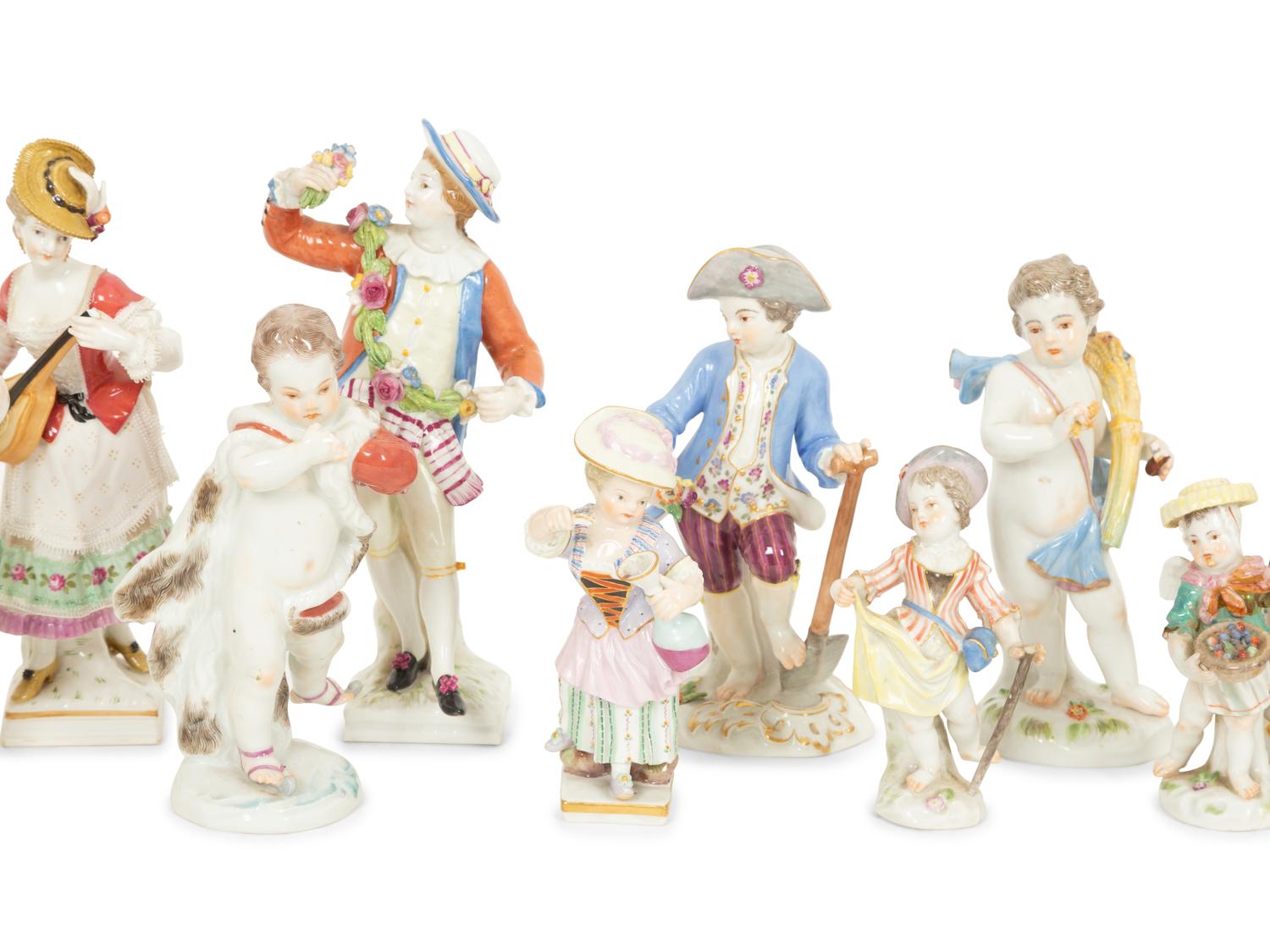 A Large Group of Continental Porcelain Figures