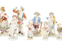 A Large Group of Continental Porcelain Figures