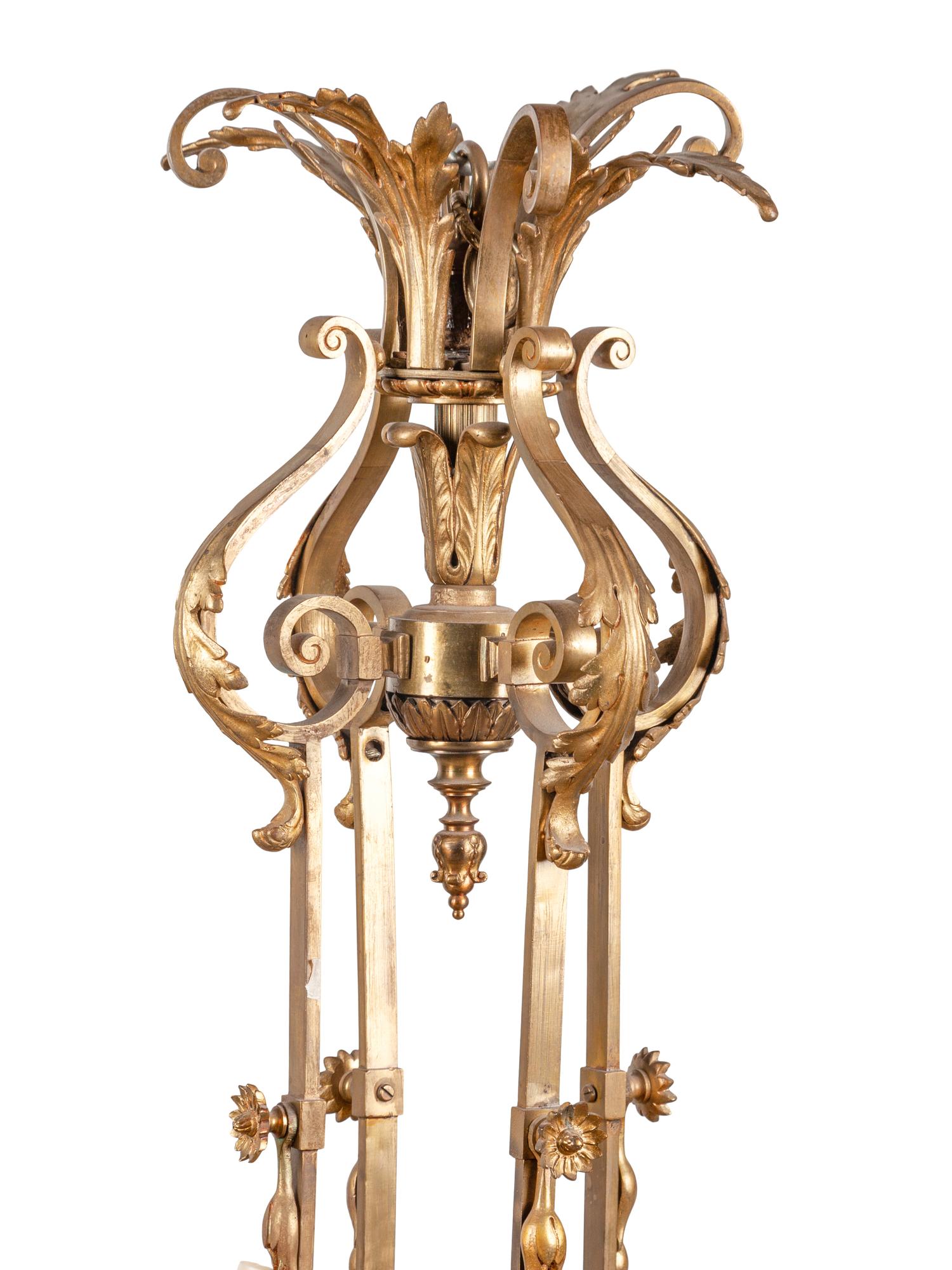 A Louis XV Style Gilt Bronze Sixteen-Light Chandelier