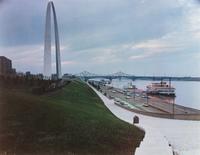 Joel Meyerowitz, (American, b.1938), The Arch, Riverboats, 1978 (#12 from the portfolio of twelve, St. Louis and the Arch)