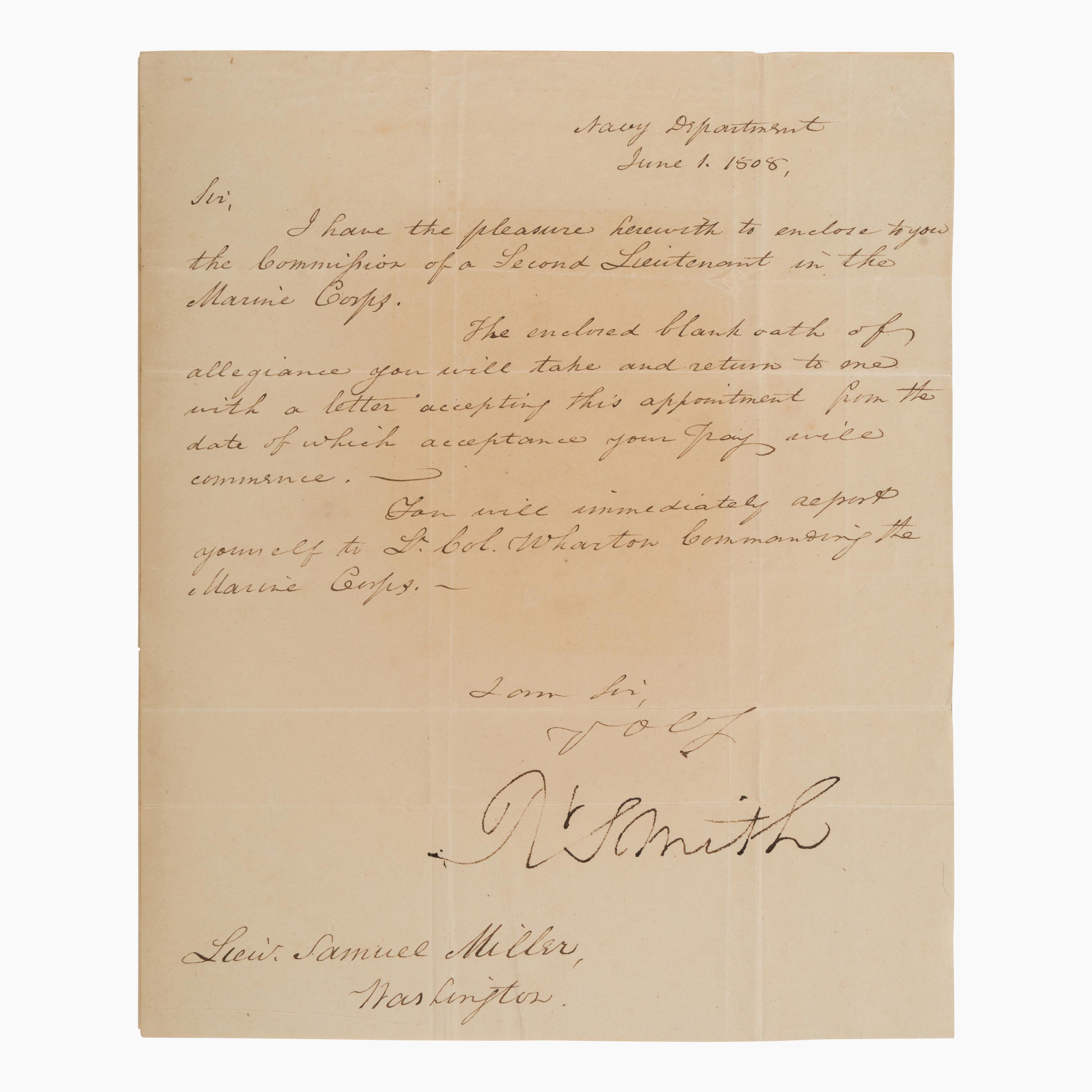 [U.S. Navy]. A near-complete collection of autographs from Secretaries of the United States Navy, 1798-1947.