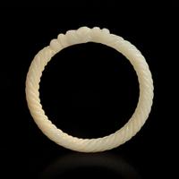 A Chinese white jade bangle 白玉手镯 Mid to late Qing dynasty ????