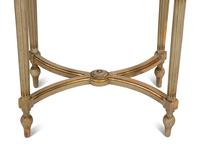 A Louis XVI Style Painted and Parcel Gilt Marble Top Oval Table — Early 20th Century