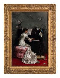Young Woman at Piano , 1878