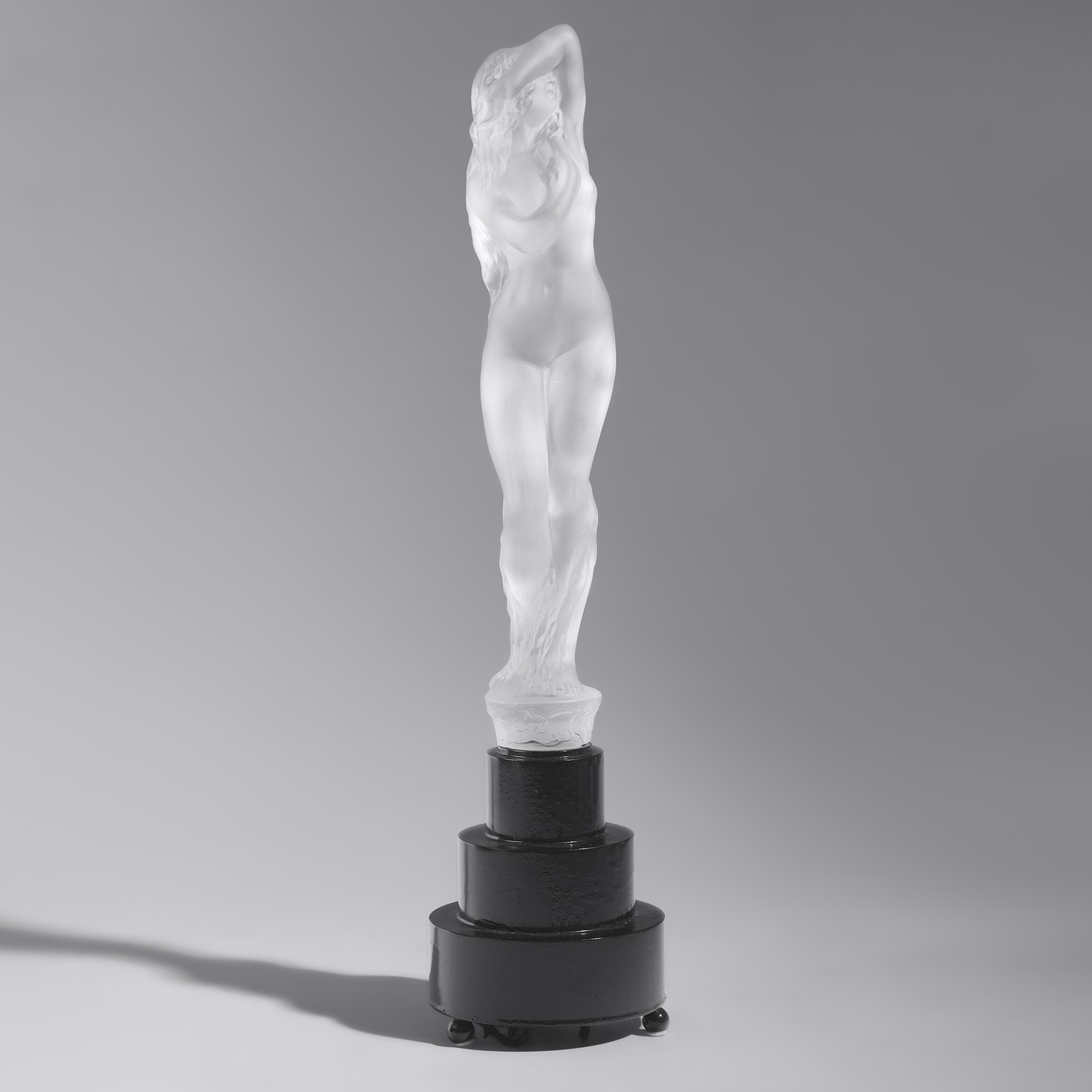 René Lalique (French, 1860–1945) — Grande Nue Socle Lierre Statue mounted as a Lamp, model introduced 1919 Marcilhac, no. 836