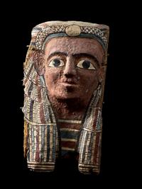 An Egyptian Painted Cartonnage Mummy Mask