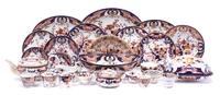 An Assembled Derby Porcelain Japan Pattern Dinner Service
