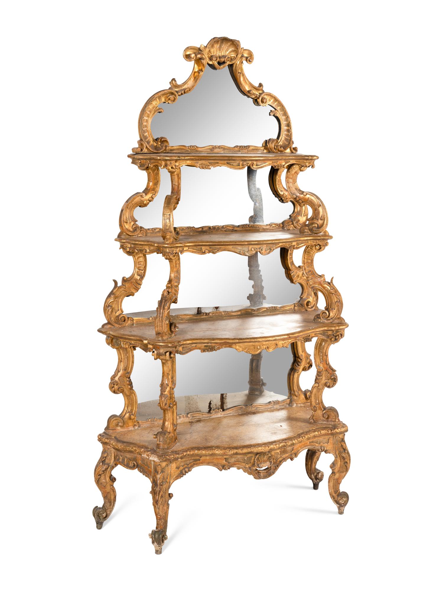 A North Italian Giltwood Four-Tier Étagère
