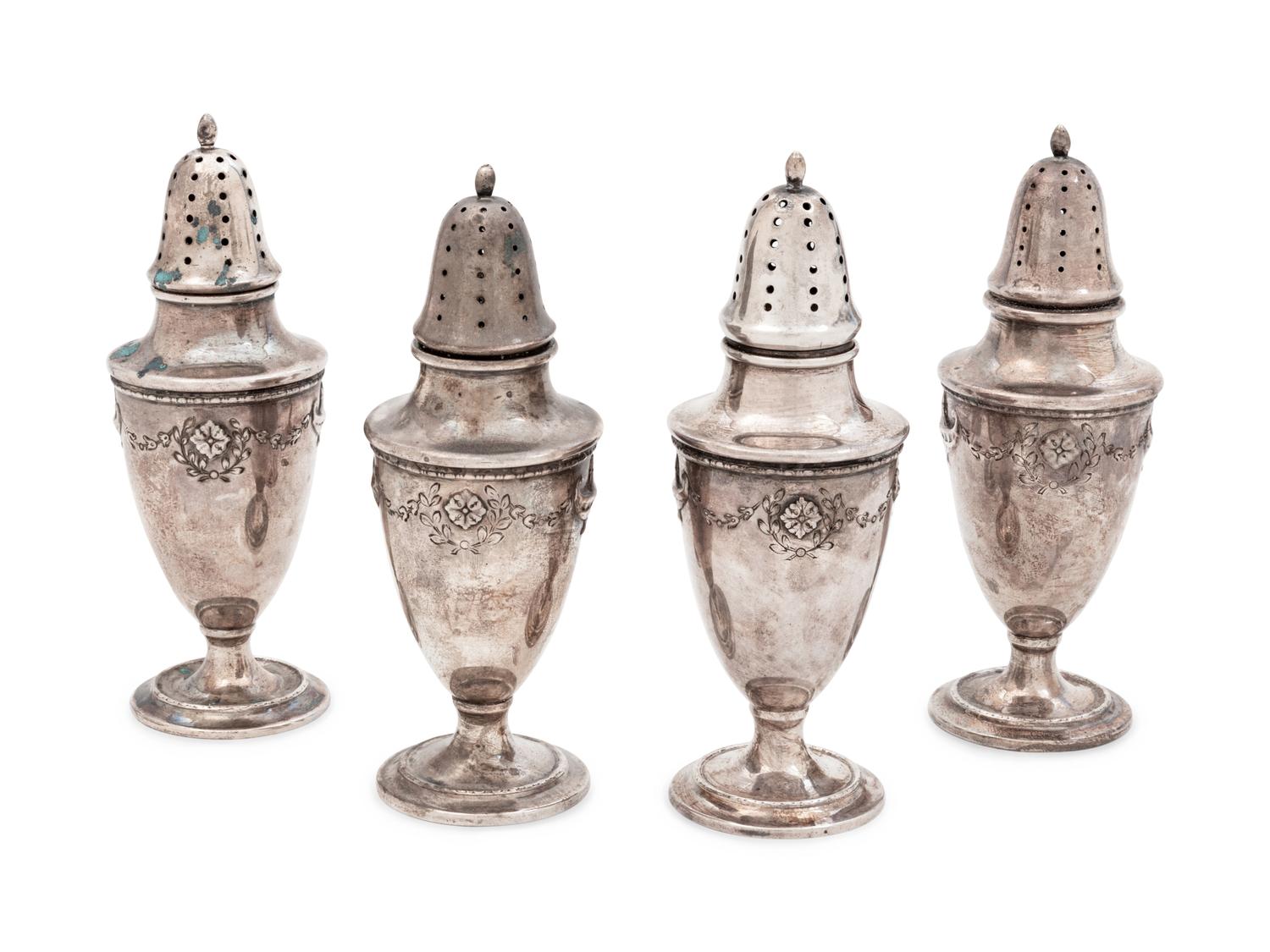 A Set of Four American Silver Casters