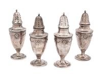 A Set of Four American Silver Casters