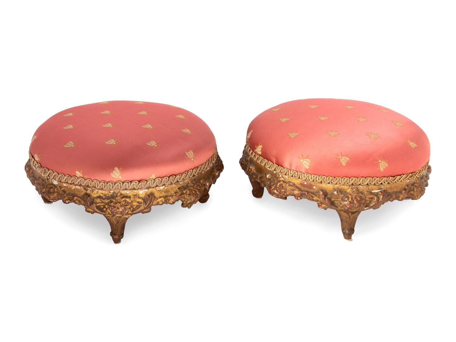 A Pair of Continental Style Foot Stools