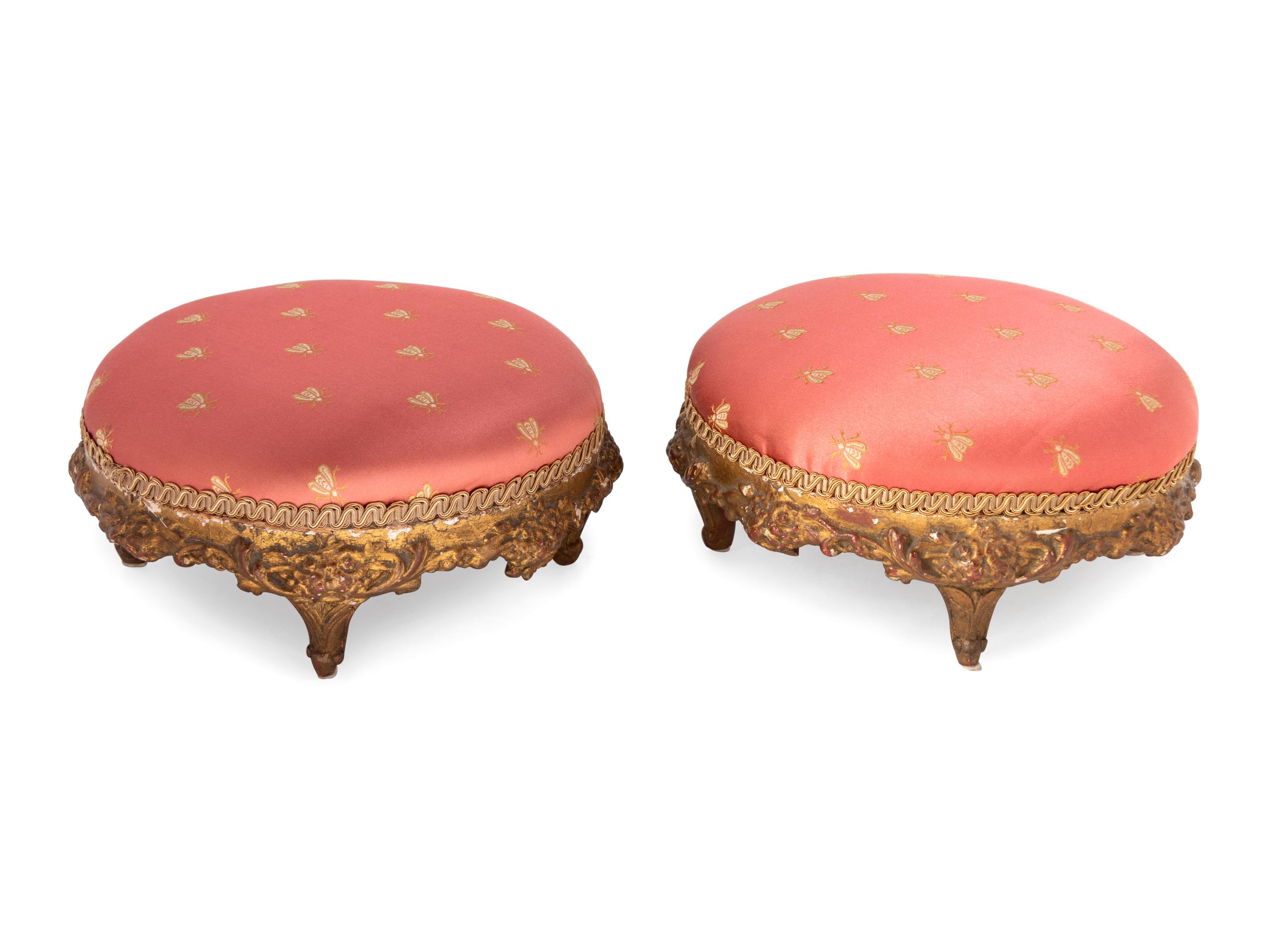 A Pair of Continental Style Foot Stools