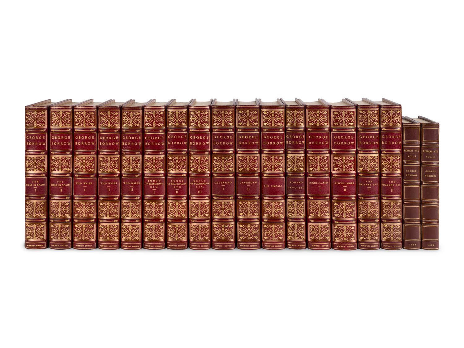 [BINDINGS]. BORROW, George (1803-1881). Works. London and New York: Constable & Co. for Gabriel Wells, 1923.