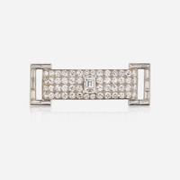 A Platinum and Diamond Brooch