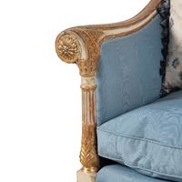 A Louis XVI White-Painted and Parcel Gilt Canapé à La Turque