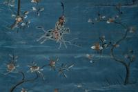 Two Chinese Blue Embroidered Silk Hanging Panels