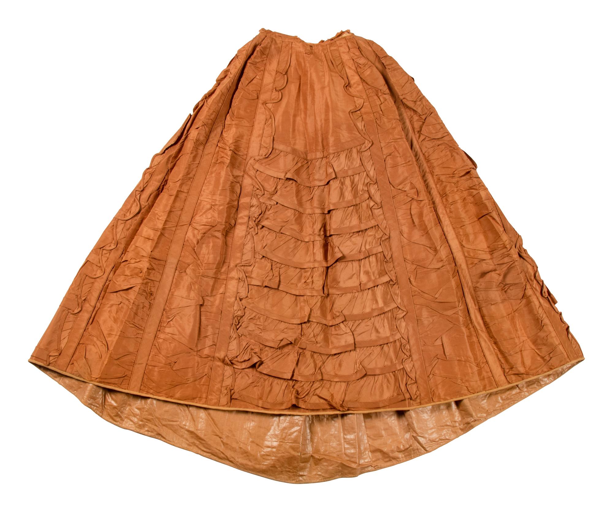 Two Silk Taffeta Day Dresses, 1870s