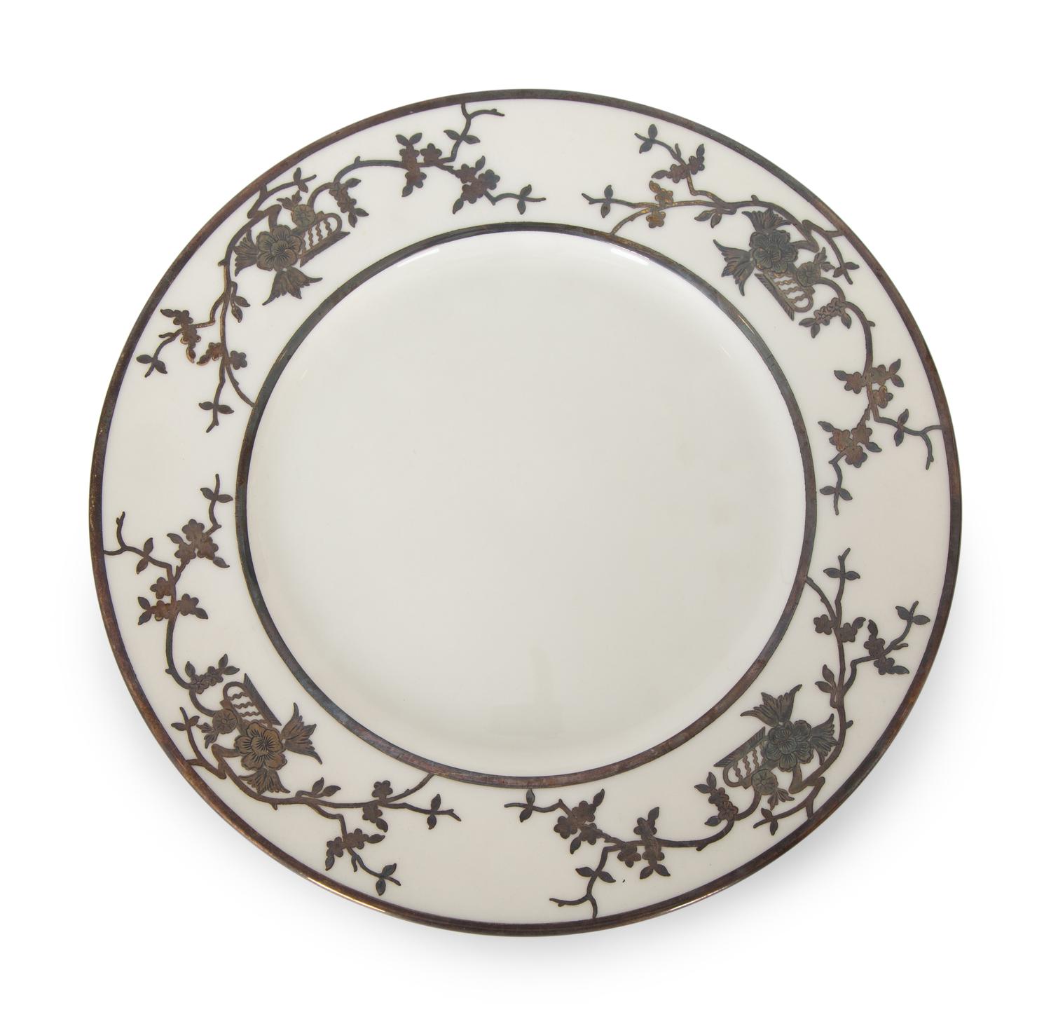 A Lenox Beleek Porcelain Overlay Dessert Service — 20TH CENTURY